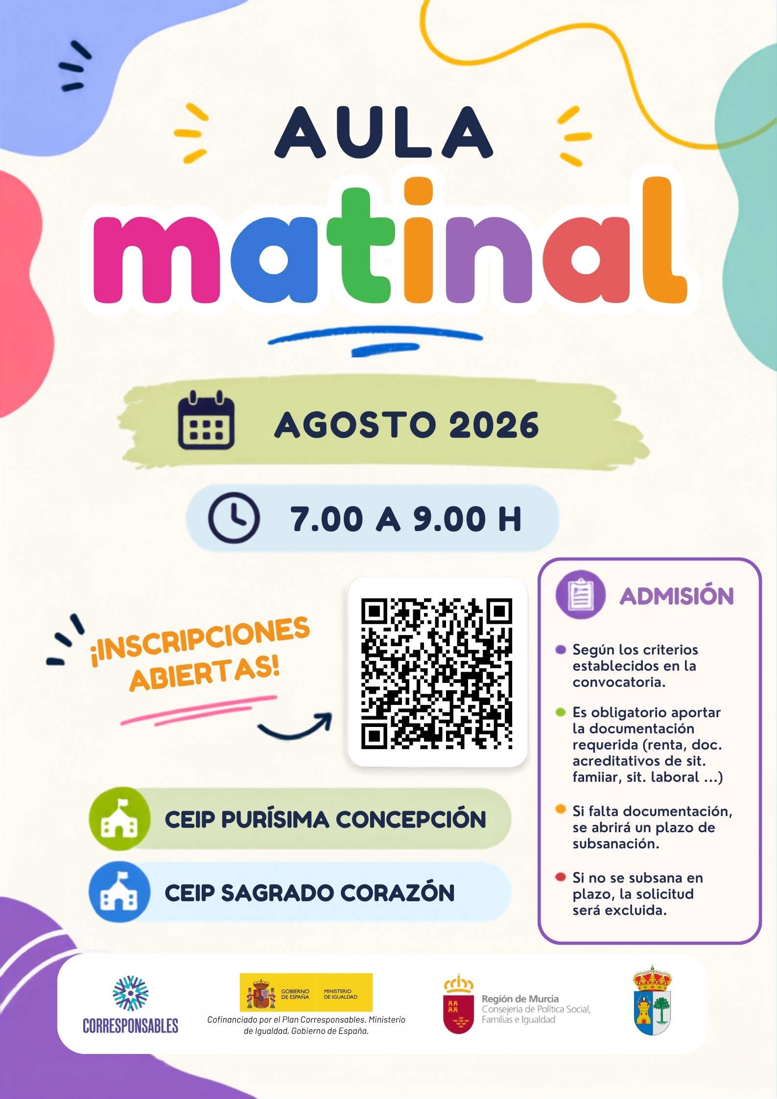 Aula matinal agosto 2026